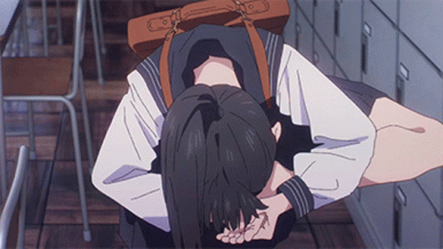 Hilarious Akebi Chan Anime Sniffing Feet GIF