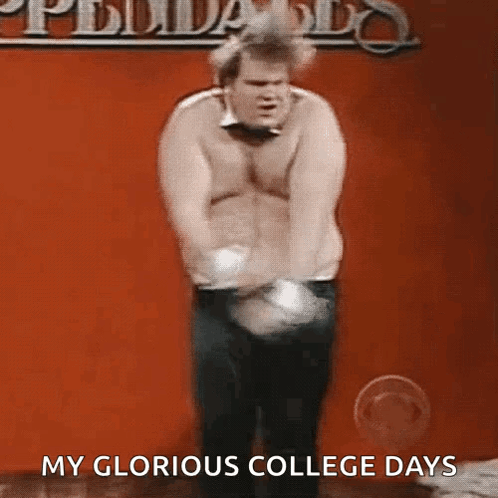 Hilarious Chris Farley Glorious College Days Dance Meme GIF