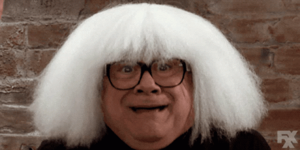 Hilarious Danny Devito Silver Wig GIF