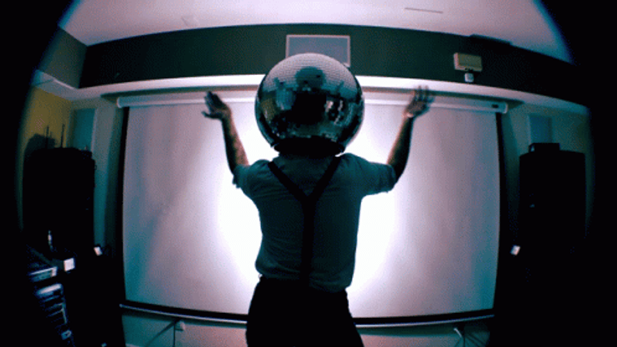 Hilarious Disco Ball Man Dancing GIF