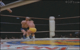 Hilarious Face Slide Wrestling GIF