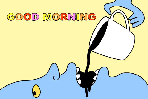 Hilarious Good Morning Coffee Comatose GIF