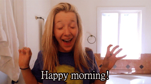 Hilarious Good Morning Excited Woman GIF