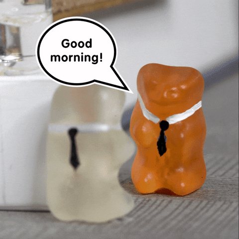 Hilarious Good Morning Gummy Bear GIF