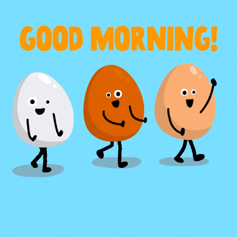 Hilarious Good Morning Marching Egg Heads GIF