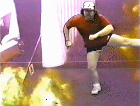 Hilarious Guy Karate On Green Screen GIF