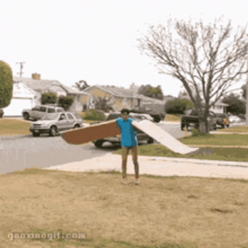 Hilarious Kid Carton Wings Flying GIF