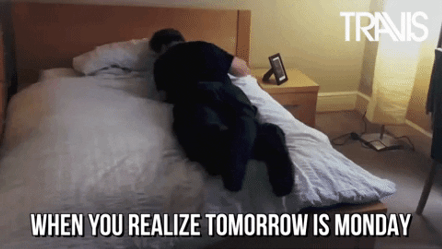 Hilarious Man Crying In Bed Funny Monday Meme GIF 