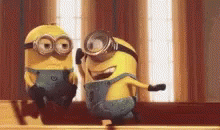 Hilarious Minions Strong Face Smack GIF