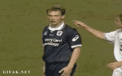 Hilarious Poke Reaction Soccer Player GIF