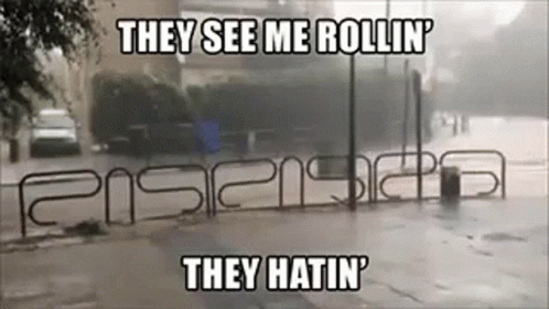 Hilarious Rolling Trash Bin They See Me Rollin GIF