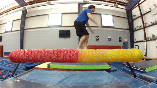 Hilarious Somersault Balance Beam Fail GIF