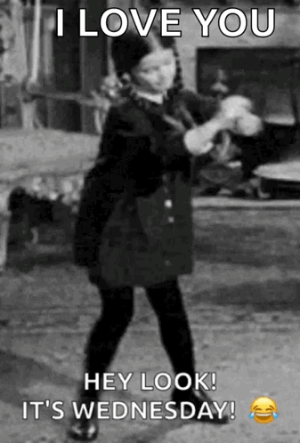 Hilarious Wednesday Addams Dancing I Love You GIF