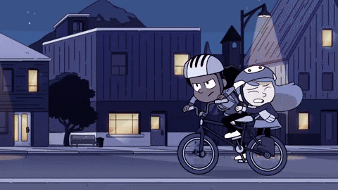 Hilda And Friends Thrilling Nighttime Biking GIF