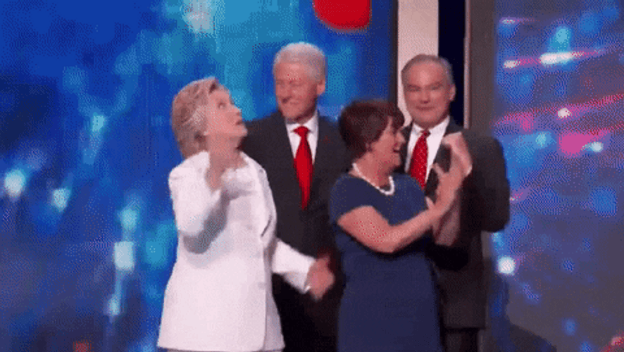 Hillary Clinton Catching Balloon GIF