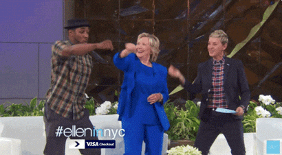 Hillary Clinton Dancing On The Ellen Degeneres Show GIF