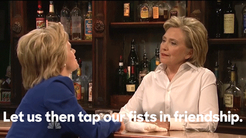 Hillary Clinton Fist Bump With Kate Mckinnon GIF