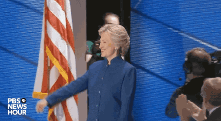 Hillary Clinton Hugging Barack Obama GIF