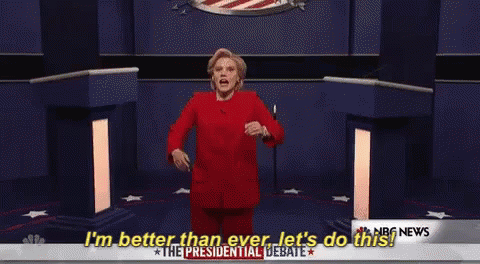 Hillary Clinton Red Sweater Weather Snl GIF