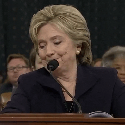 Hillary Clinton Resting Chin On Her Palm GIF