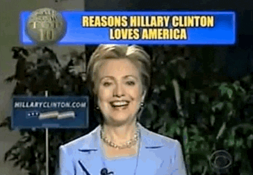 Hillary Clinton Revealing Reasons She Loves America GIF