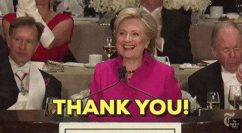 Hillary Clinton Saying Thank You GIF