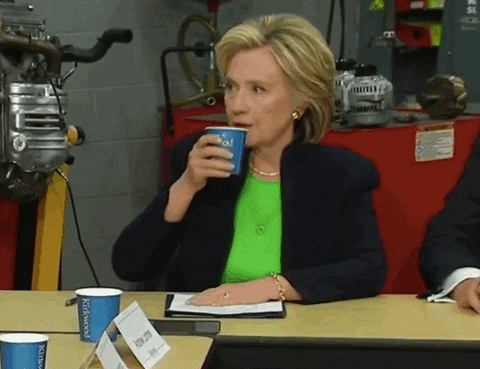 Hillary Clinton Sips Tea GIF