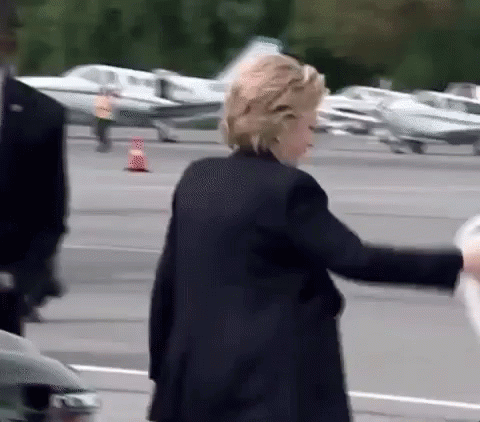 Hillary Clinton Walking Up The Stair GIF