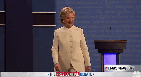 Hillary Clinton Waving To The Audience GIF
