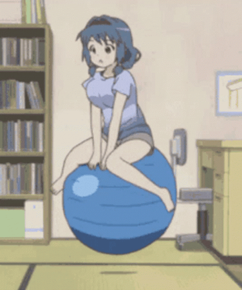 Himawari On Exercise Bouncing Ball