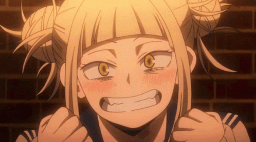Himiko Toga Forcing Smile Animation GIF