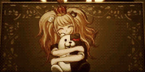 Himiko Toga Hugging Bear With Peace Sign GIF