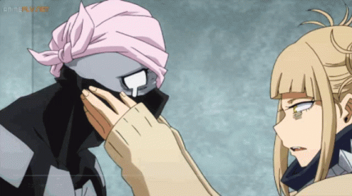 Himiko Toga Serious Talking While Holding Twice Face GIF