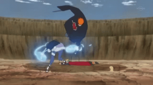 Hinata And Naruto Fight Pain GIF