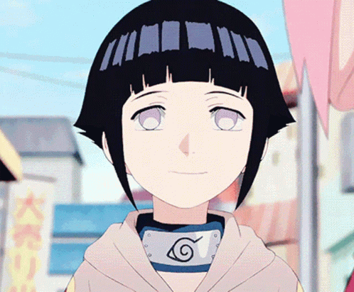 Young Hinata Hyuga Smiling Wide GIF