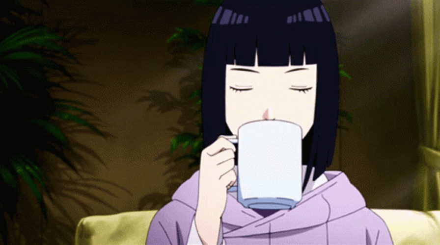 Hinata Hyuga Drinking  GIF