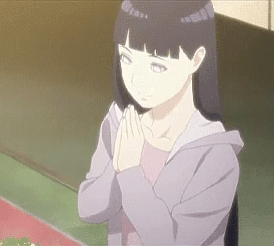 Hinata Hyuga Praying Before Eating  GIF