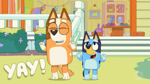 Bluey And Chilli Heeler Hip Hip Hooray GIF