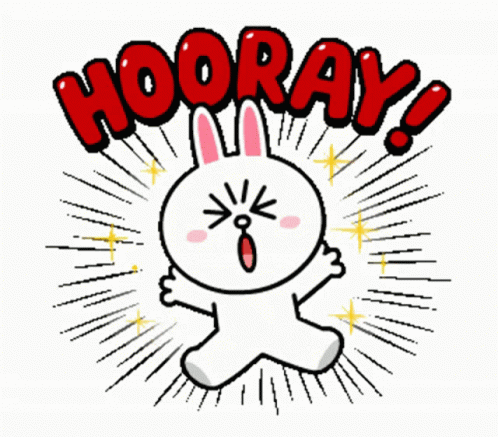 Cute Bunny Rabbits Hip Hip Hooray GIF | GIFDB.com