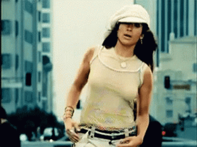 Hip Jlo Wearing White Cap GIF