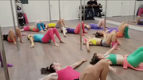 80s Yoga Hip Thrust GIF