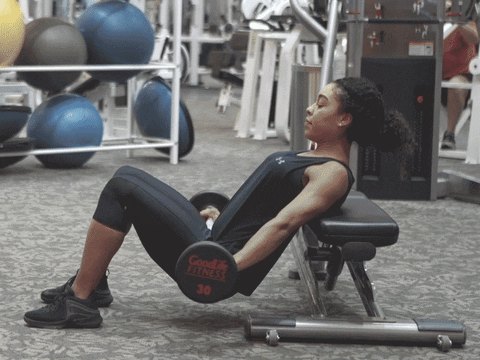 Hip Thrust Barbell Girl Workout GIF