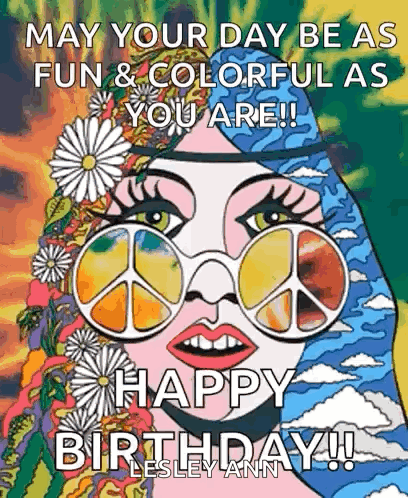 Hippie Woman With Sunglasses and Peace Sign