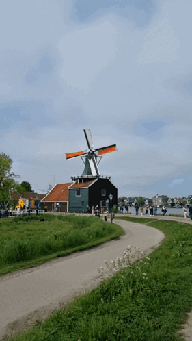 Historic Zaanse Schans Dutch Windmill GIF