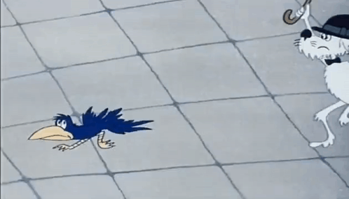 Hit Stick Dog And Crow GIF
