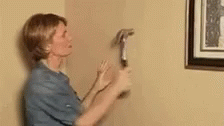 Hit The Nail On The Head Hammering Mishap GIF
