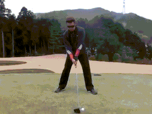 Hitting Ball Golf Crouching GIF