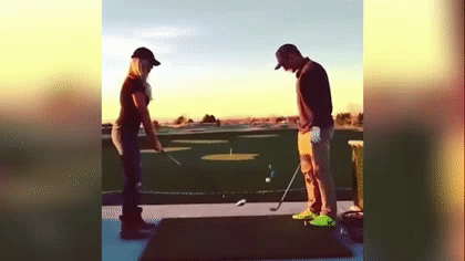 Hitting Moving Golf Ball GIF