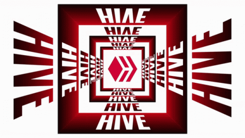 Hive On Red And White Square GIF