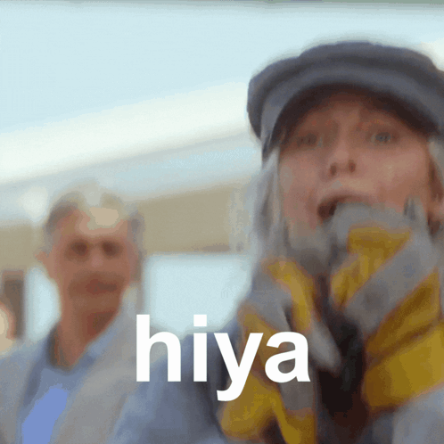 Hiya Is The Word That Is On A Person 'S Face GIF
